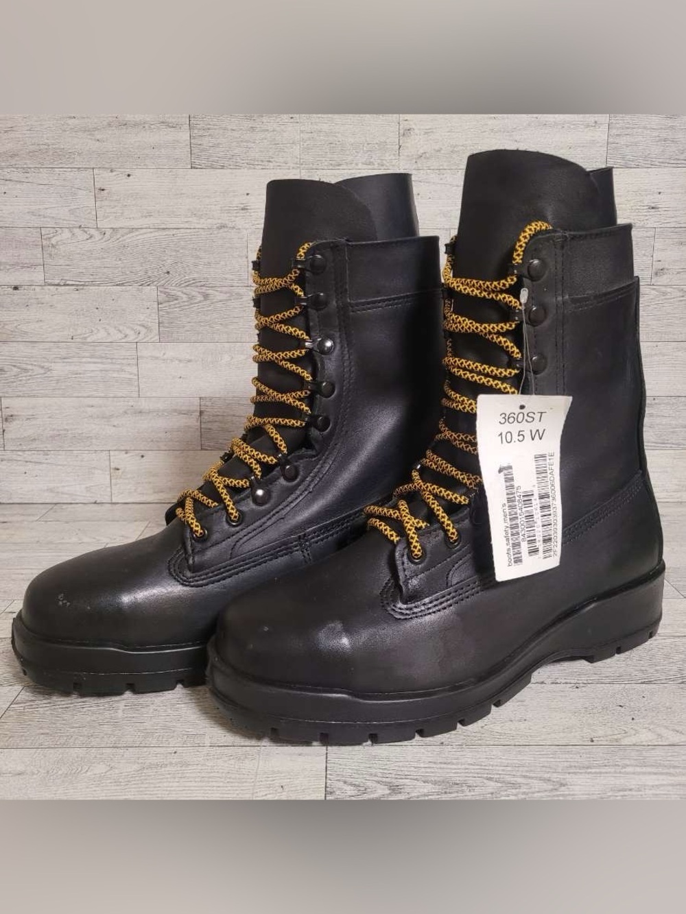 Men's Belleville 360ST Black Leather Steel Toe Combat Boots Size 10.5 Wide NEW